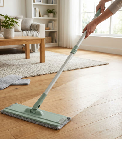 Zvlo Telescopic Flat Mop 45 cm with 3 Pads Sage Green - Lifestyle view